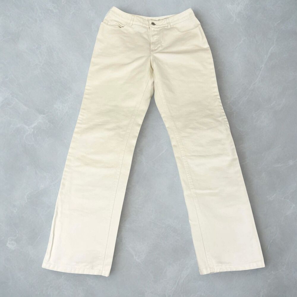 Jones New York Country Jeans Women 4 White Straight Leg 100% Cotton Denim Boho
